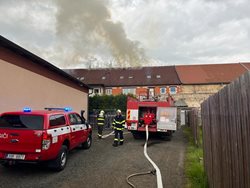 Požár statku na Příbramsku