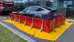 ECCOTARP - Pomáháme hasit poškozené elektromobily a bránit jejich znovuvznícení