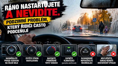 Ráno nastartujete a nevidíte. Podzimní problém, který řidiči často podceňují