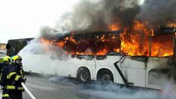 V Brně hořel autobus