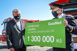 130 000 nanofiltrů v hodnotě 1,3 milionů korun dostal Hasičský záchranný sbor ČR od firmy GasNet CZ