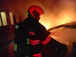 Noční požár v Bohuslavicích u Zlína