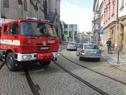 Hasiči dnes zasahovali v centru Olomouce kvůli nahlášené bombě