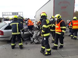 Vážná dopravní nehoda na Pražském okruhu u Jesenice